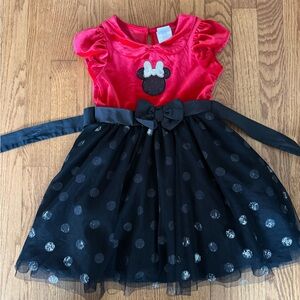 Disney Red and Black Minnie Mouse Polka Dot Tulle Dress